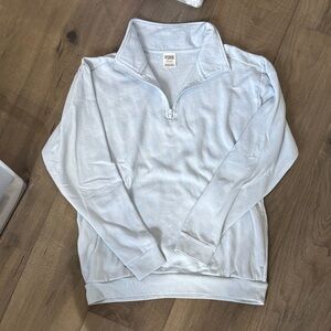 PINK Victoria's Secret Men's Light Gray Zip-Up Sweater